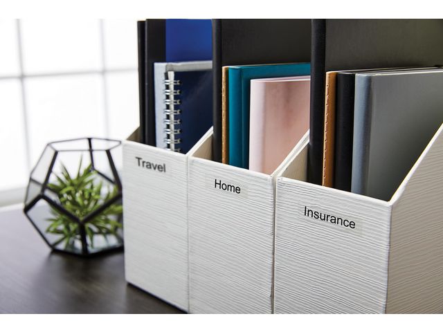 Tape DYMO D1 12mm svart på klar